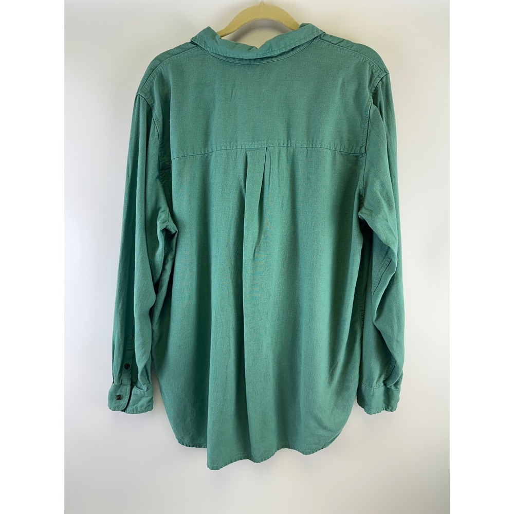 Universal Thread Button Down Green Linen Blend Relaxed Fit Long Sleeve Women XL - Picture 7 of 13